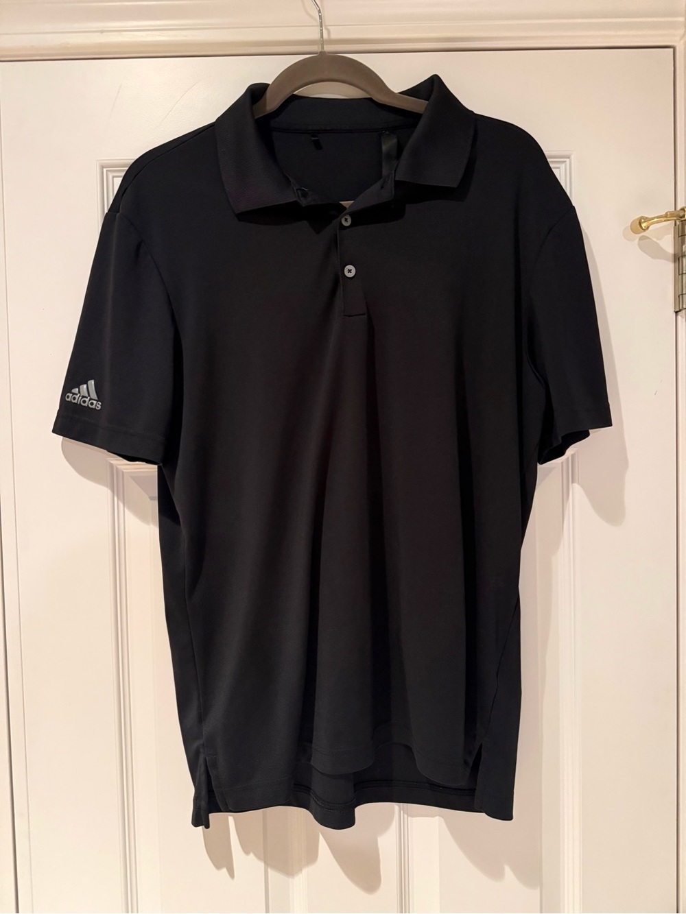 adidas Black Men’s Polo Shirt with Sleeve Logo